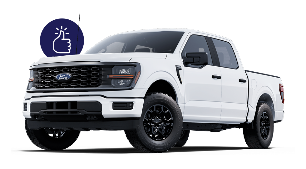 White vehicle with a Thumbs up icon